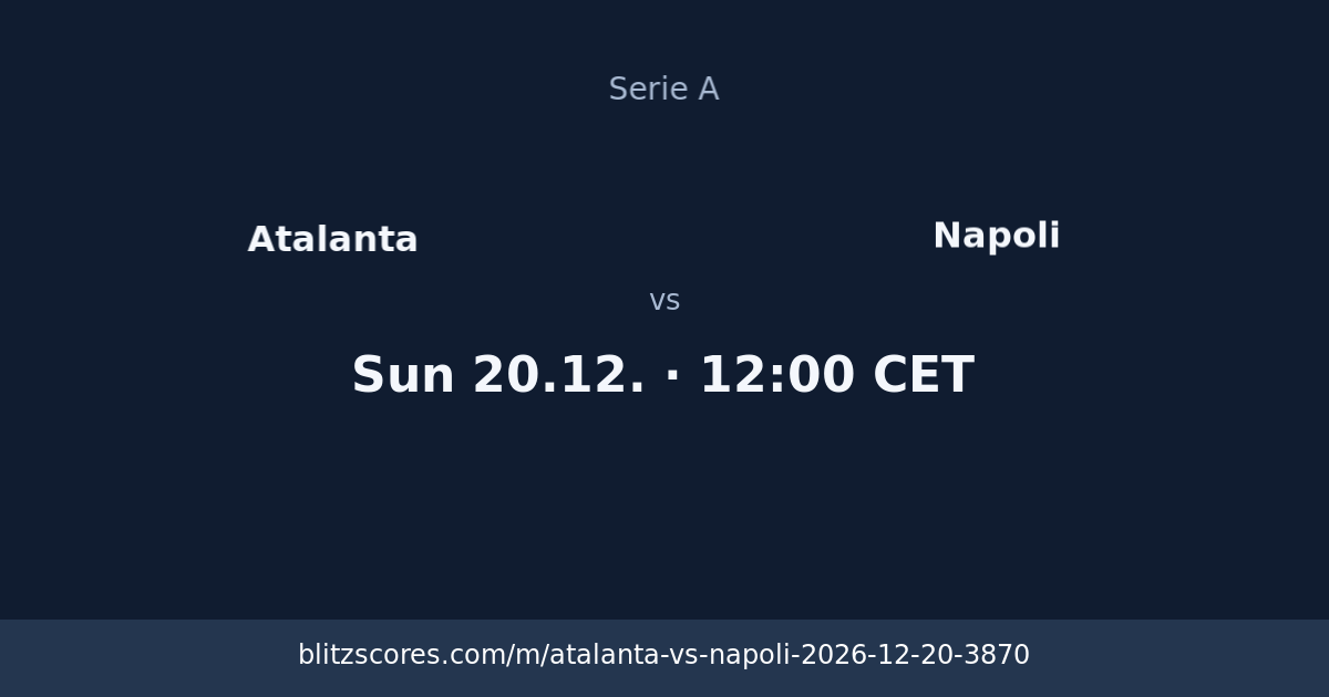 Atalanta vs Napoli score card