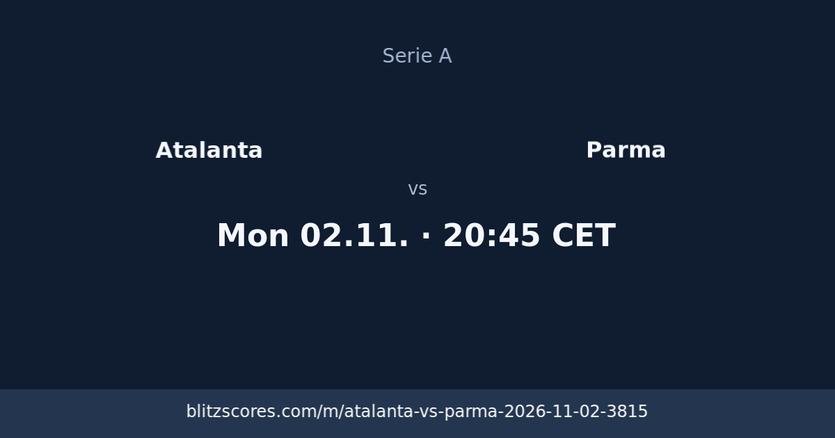 Atalanta vs Parma score card