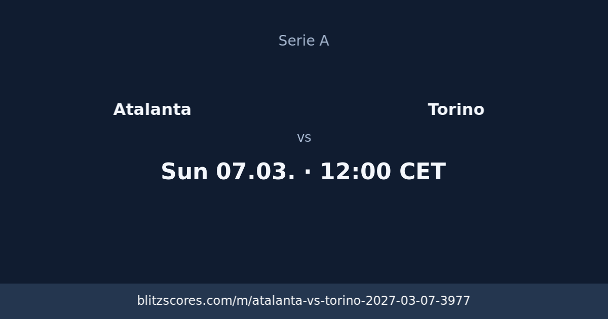 Atalanta vs Torino score card