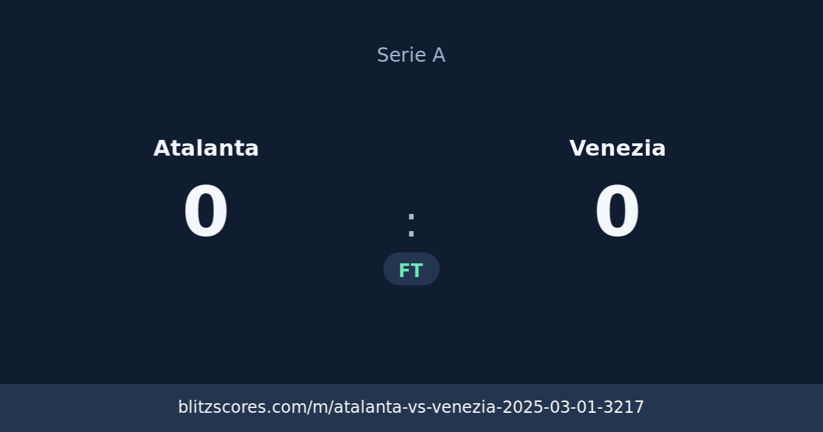 Atalanta vs Venezia score card
