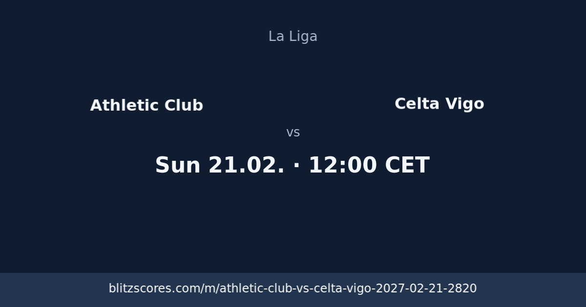 Athletic Club vs Celta Vigo score card