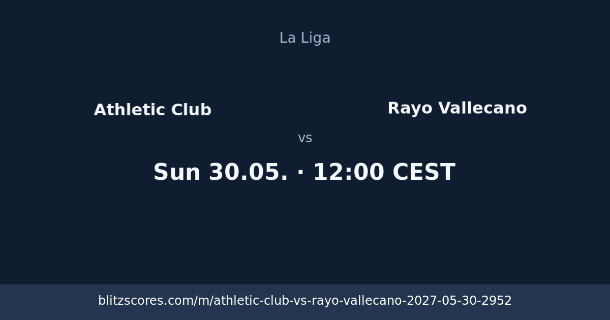 Athletic Club vs Rayo Vallecano score card