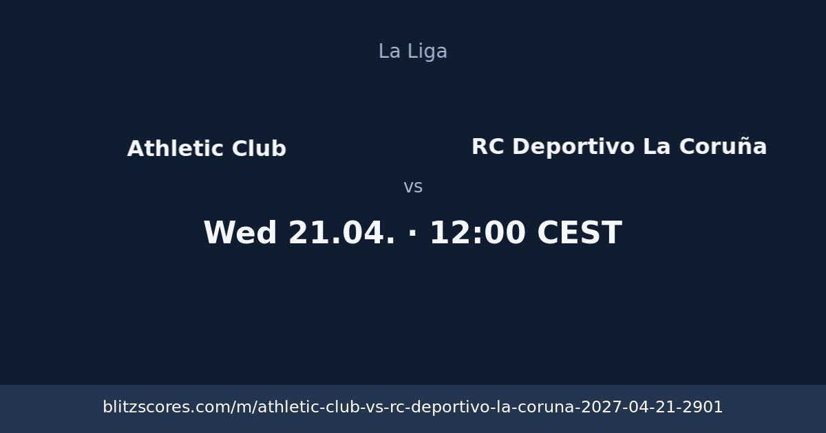 Athletic Club vs RC Deportivo La Coruña score card