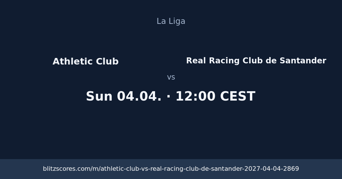 Athletic Club vs Real Racing Club de Santander score card