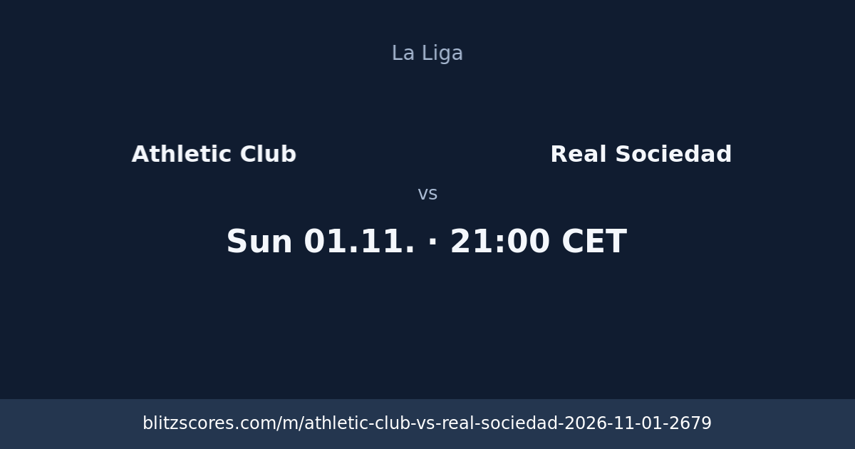 Athletic Club vs Real Sociedad score card