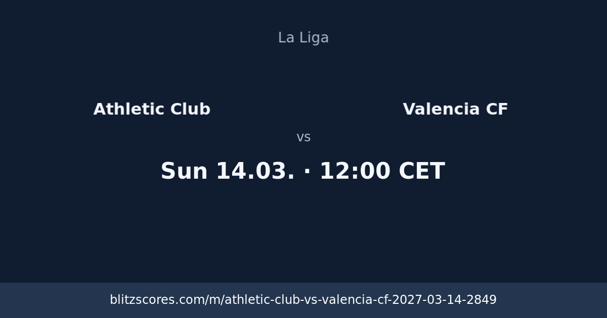 Athletic Club vs Valencia CF score card