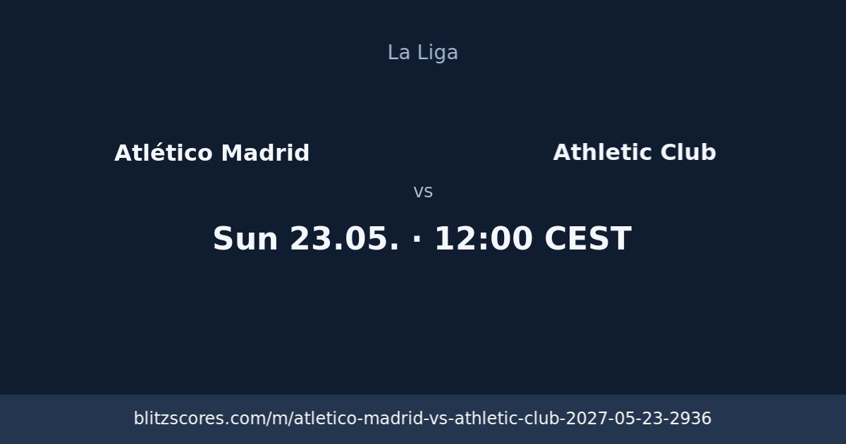 Atlético Madrid vs Athletic Club score card