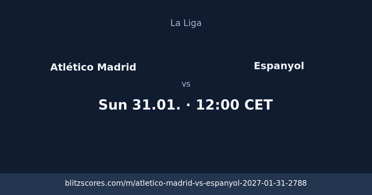 Atlético Madrid vs Espanyol score card