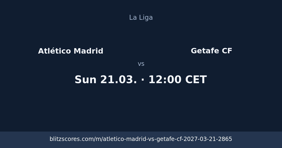 Atlético Madrid vs Getafe CF score card