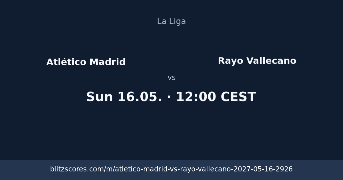 Atlético Madrid vs Rayo Vallecano score card