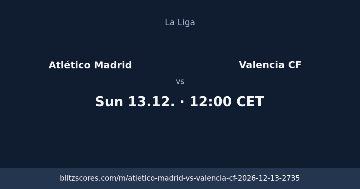 Atlético Madrid vs Valencia CF score card