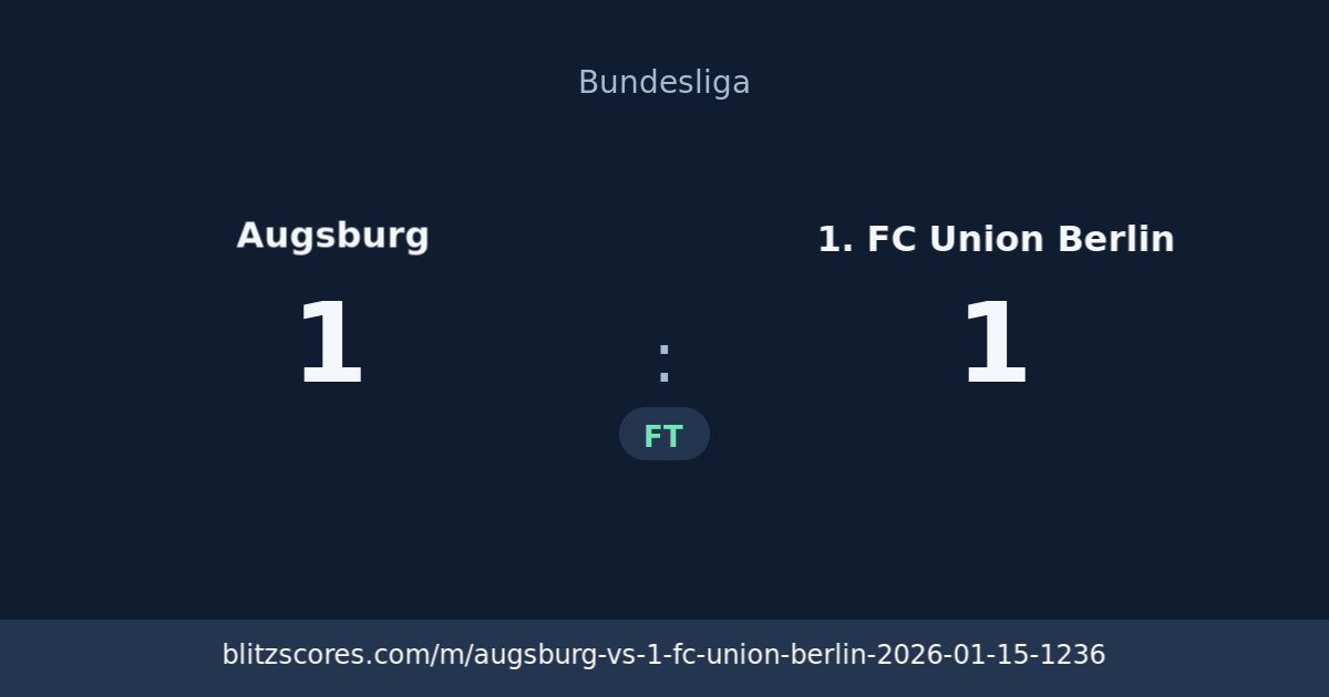 Augsburg vs 1. FC Union Berlin score card