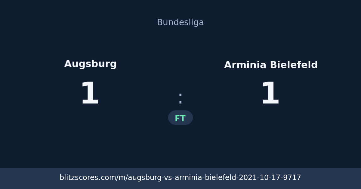 Augsburg vs Arminia Bielefeld score card