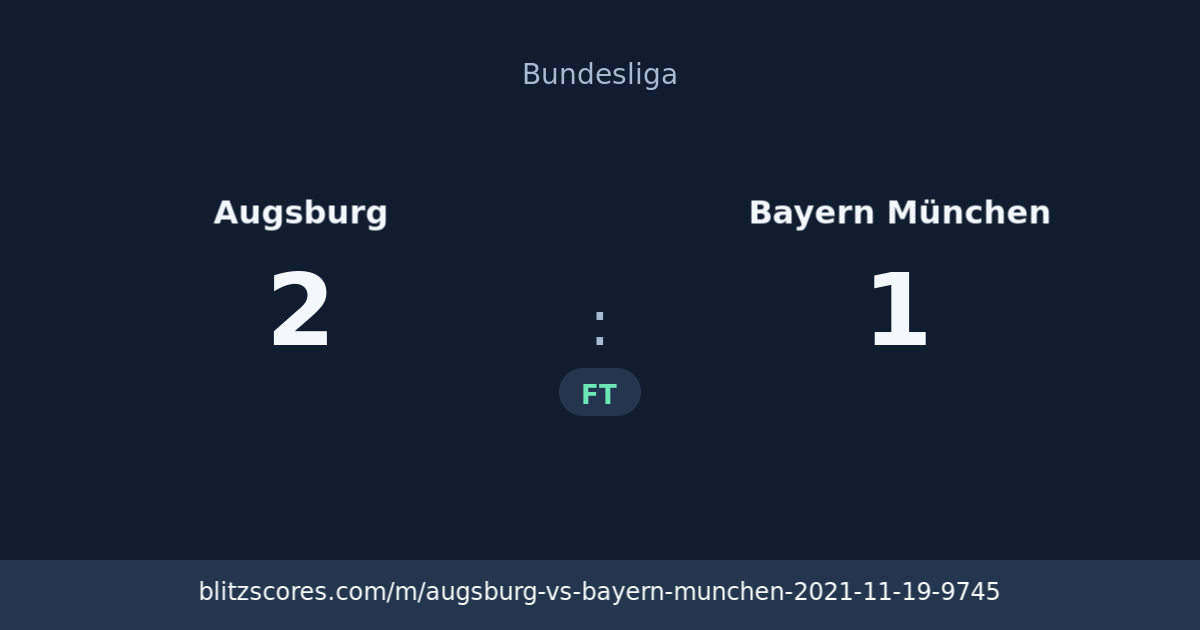 Augsburg vs Bayern München score card