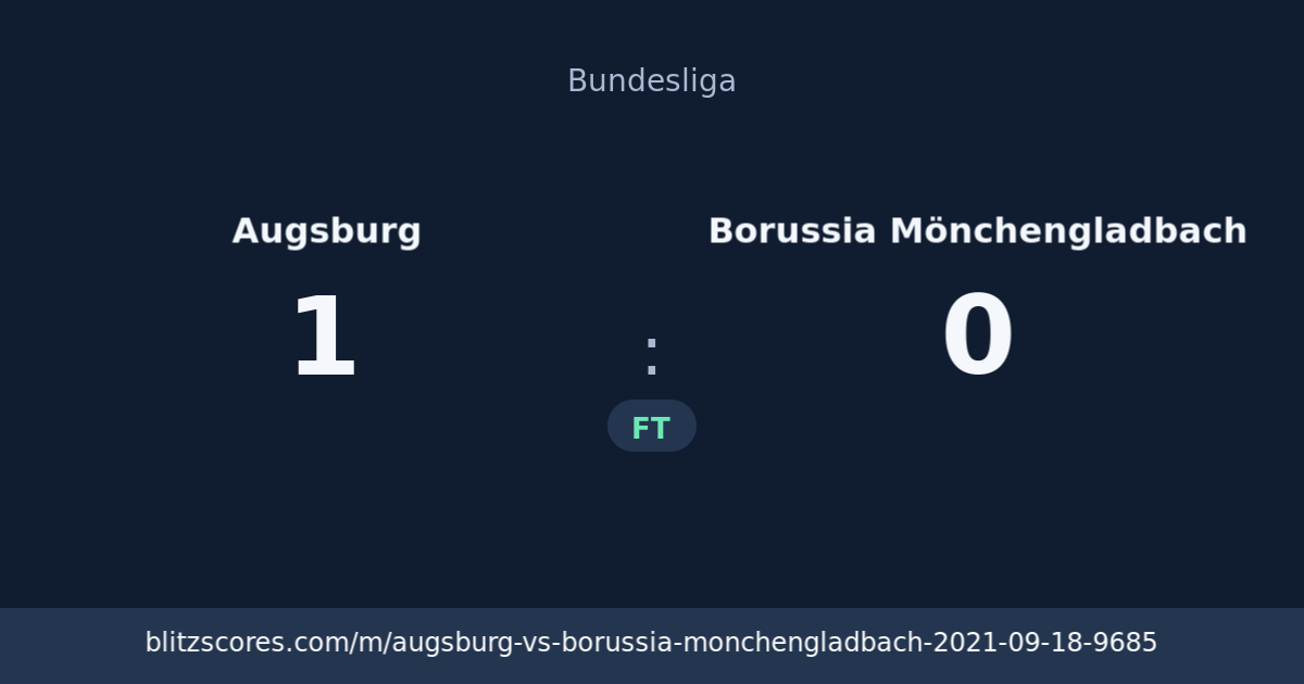 Augsburg vs Borussia Mönchengladbach score card
