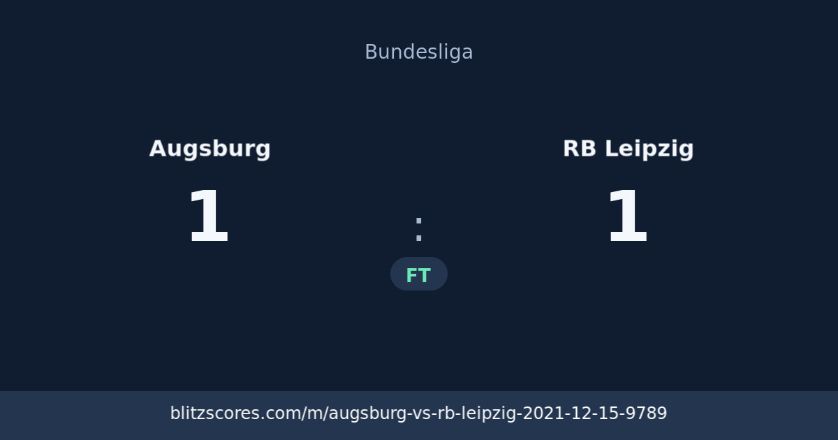 Augsburg vs RB Leipzig score card