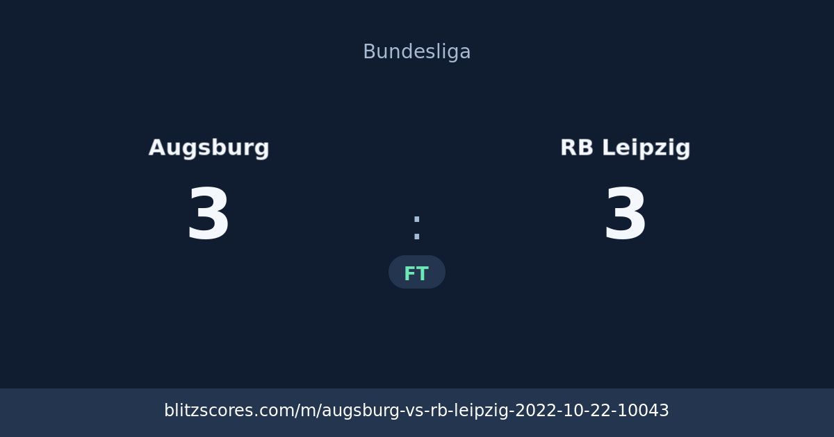 Augsburg vs RB Leipzig score card