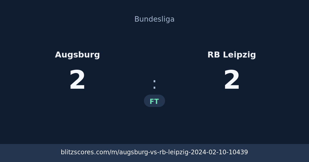 Augsburg vs RB Leipzig score card