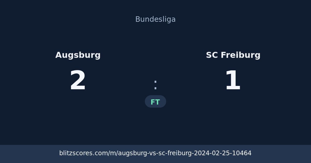 Augsburg vs SC Freiburg score card