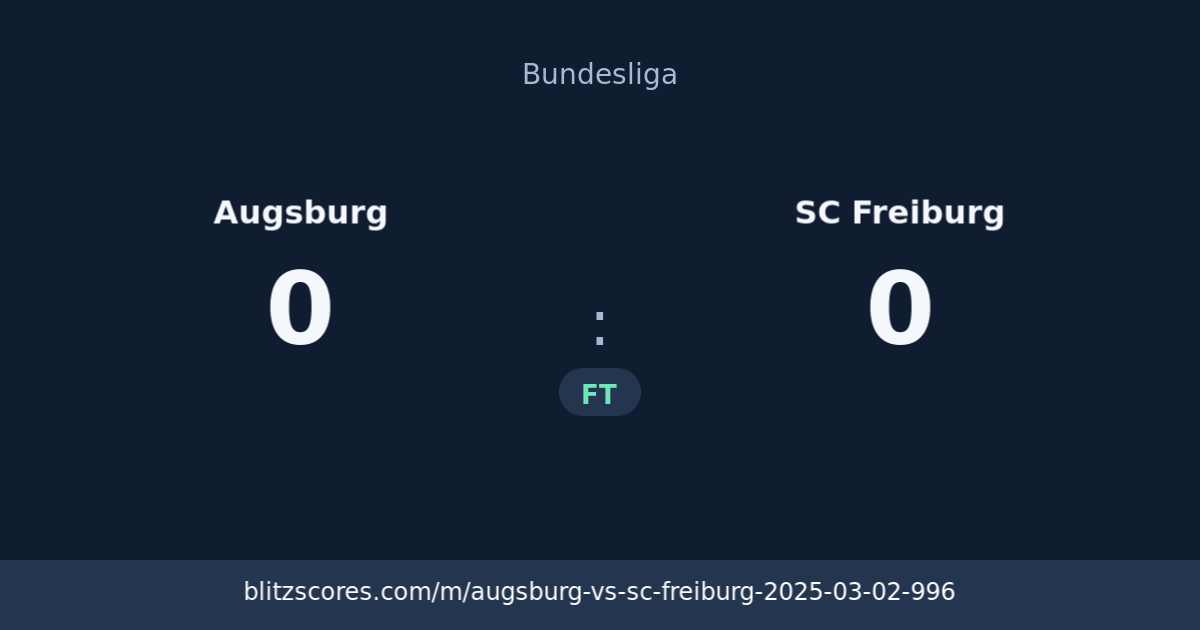 Augsburg vs SC Freiburg score card