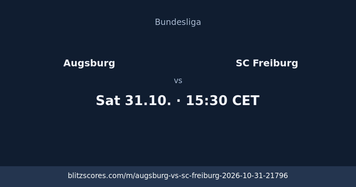 Augsburg vs SC Freiburg score card