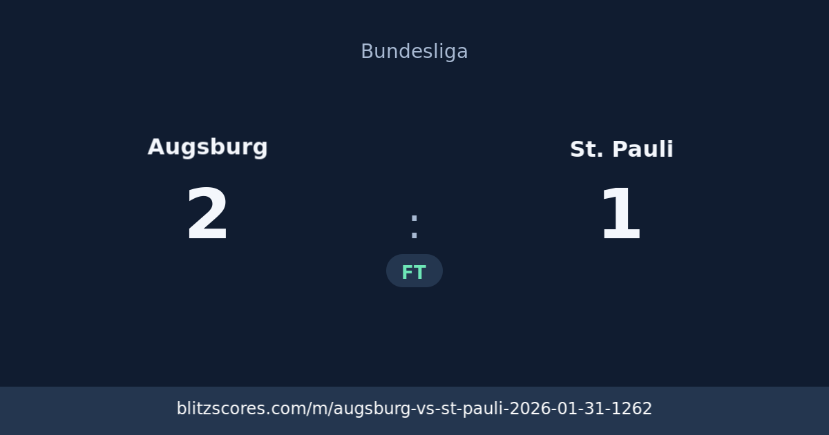 Augsburg vs St. Pauli score card