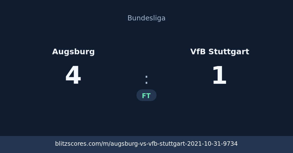 Augsburg vs VfB Stuttgart score card
