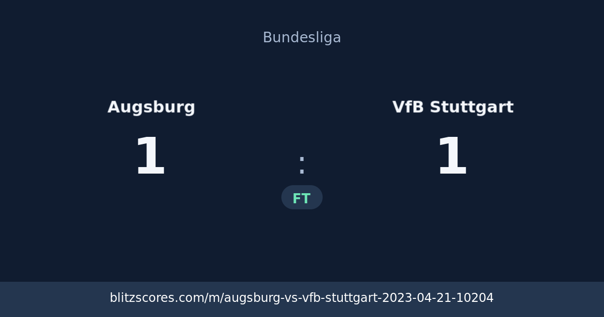 Augsburg vs VfB Stuttgart score card