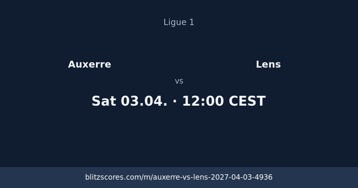 Auxerre vs Lens score card