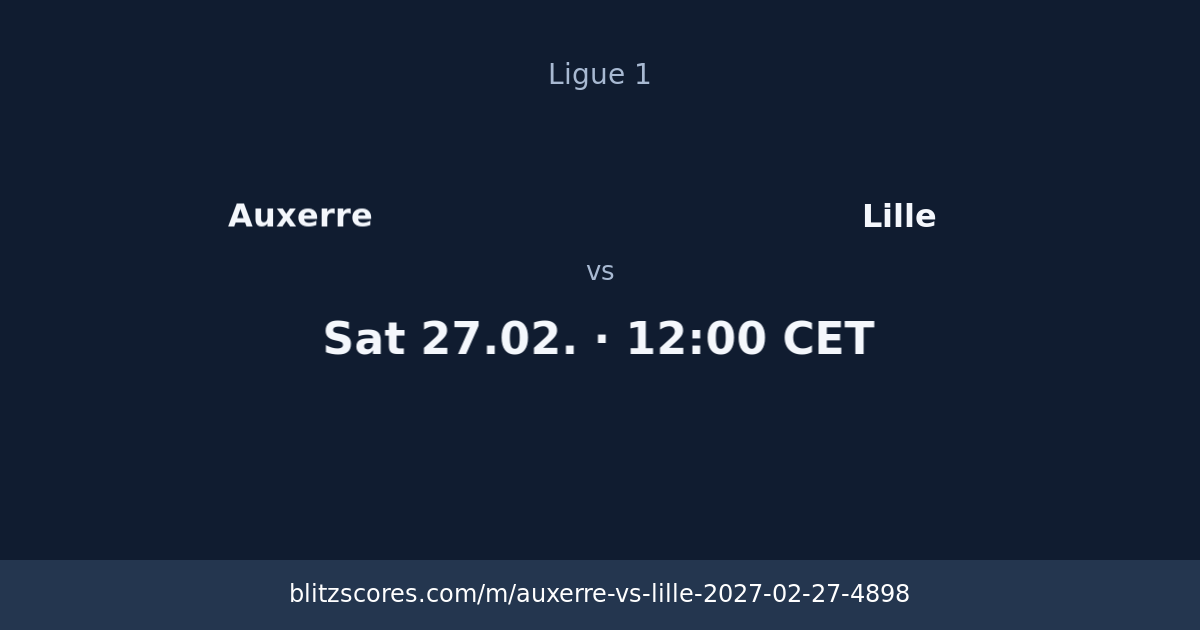 Auxerre vs Lille score card