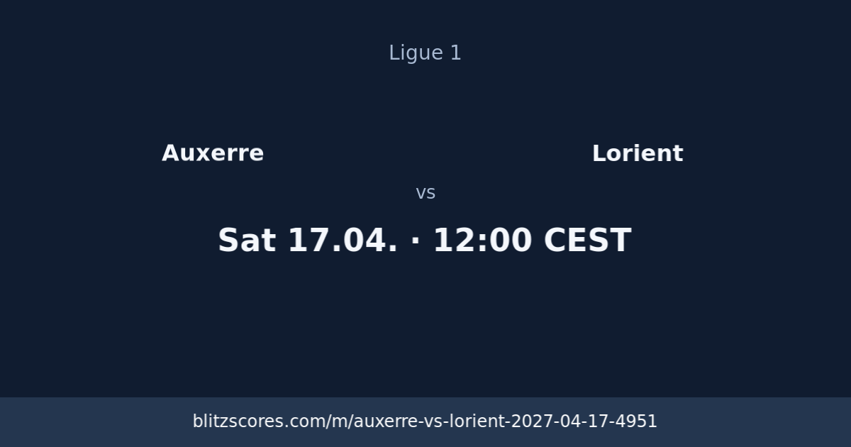 Auxerre vs Lorient score card