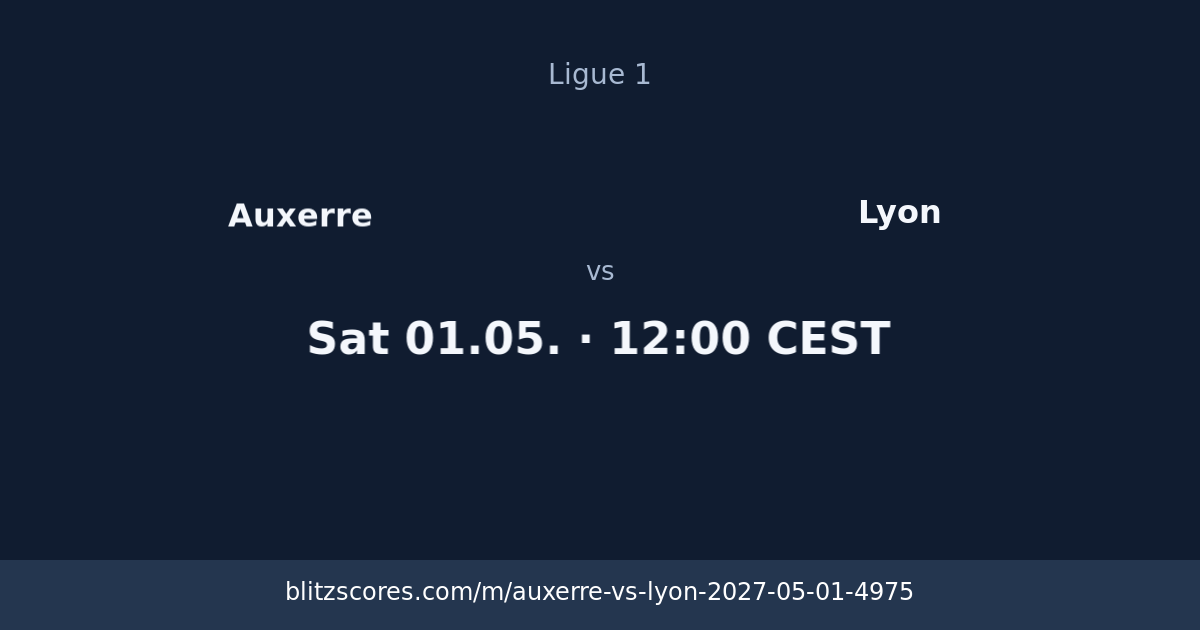 Auxerre vs Lyon score card