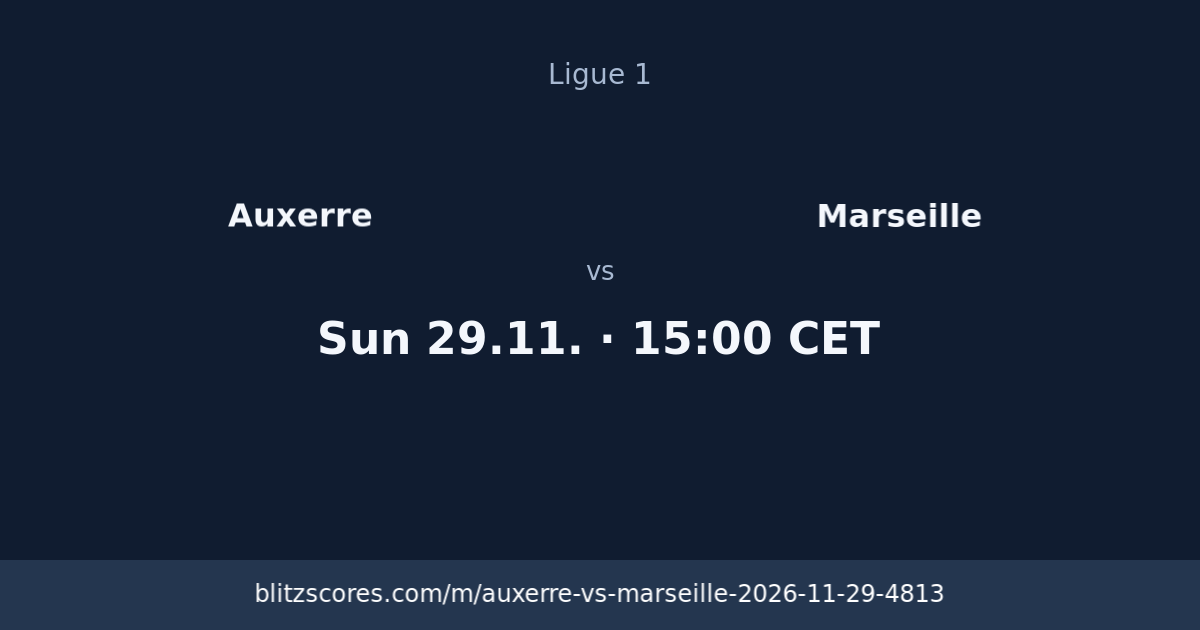 Auxerre vs Marseille score card