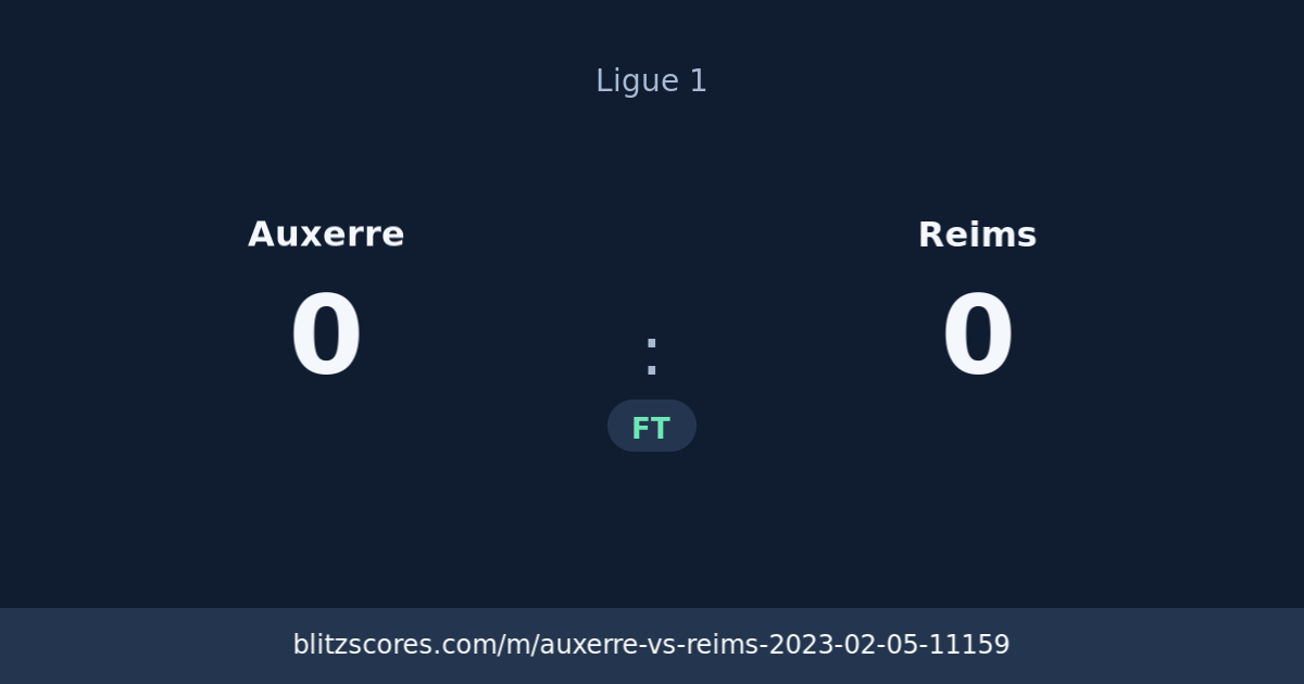 Auxerre vs Reims score card