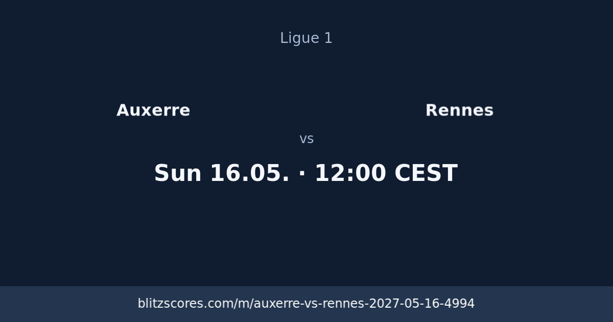 Auxerre vs Rennes score card