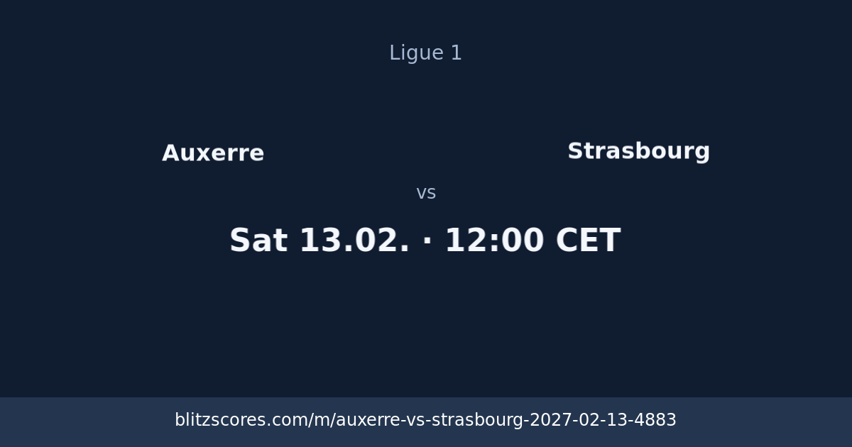 Auxerre vs Strasbourg score card