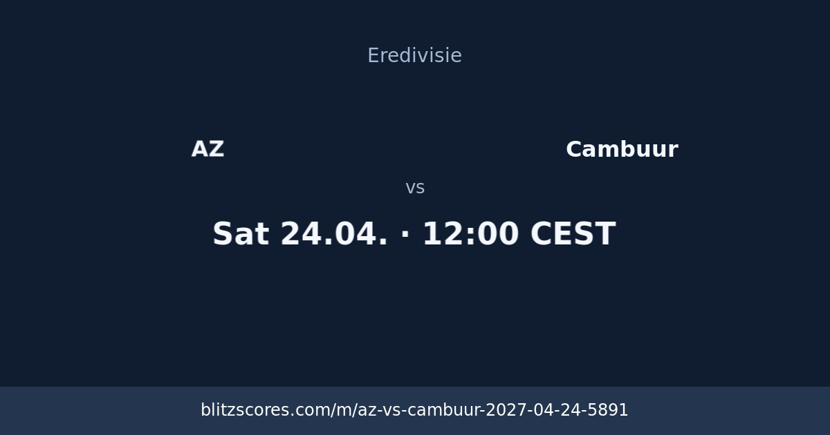 AZ vs Cambuur score card