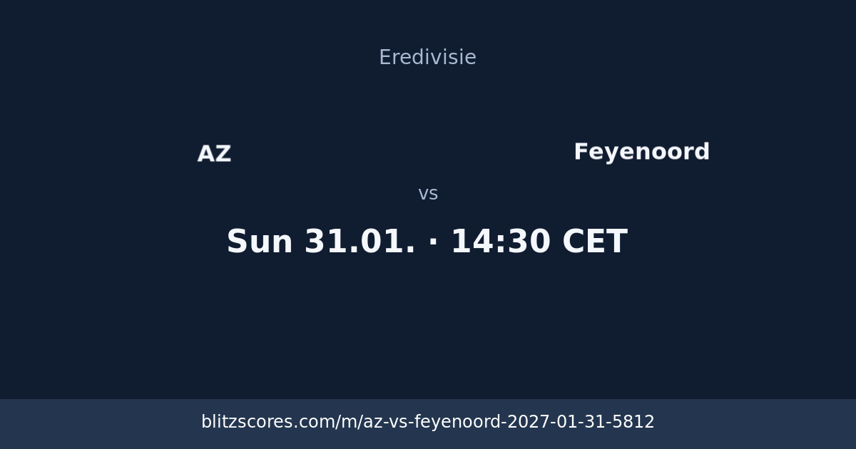 AZ vs Feyenoord score card
