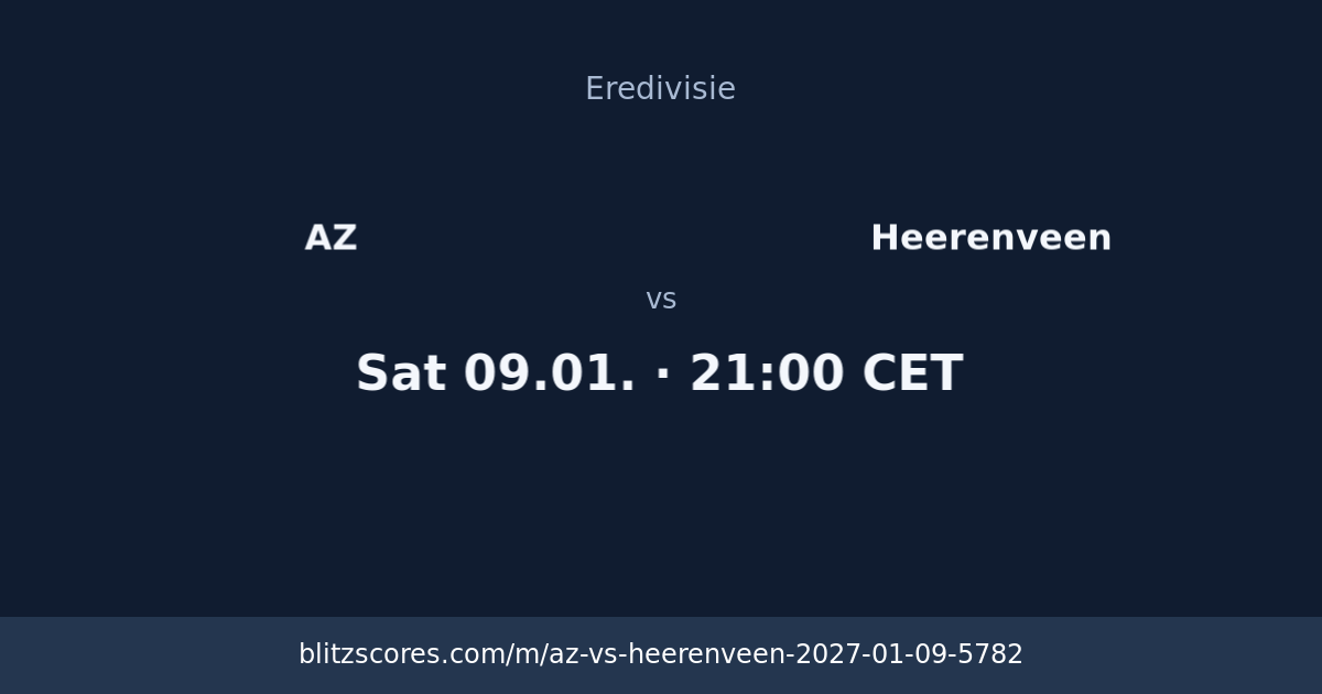 AZ vs Heerenveen score card