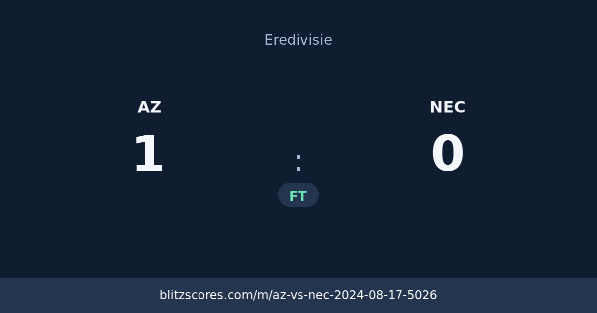 AZ vs NEC score card