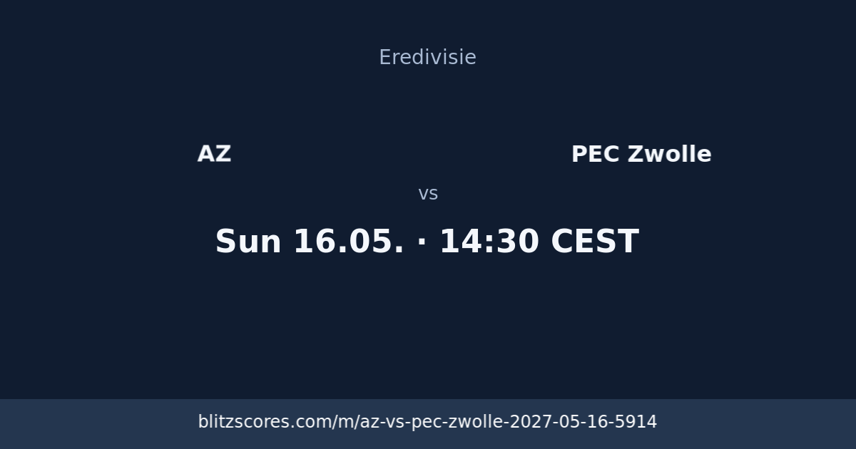 AZ vs PEC Zwolle score card