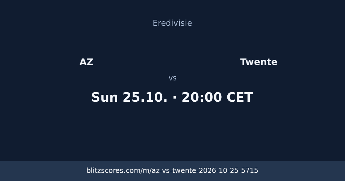 AZ vs Twente score card