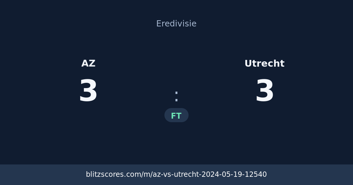 AZ vs Utrecht score card