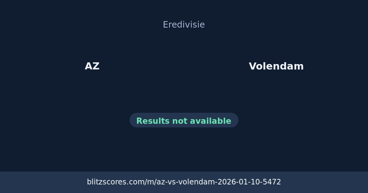 AZ vs Volendam score card