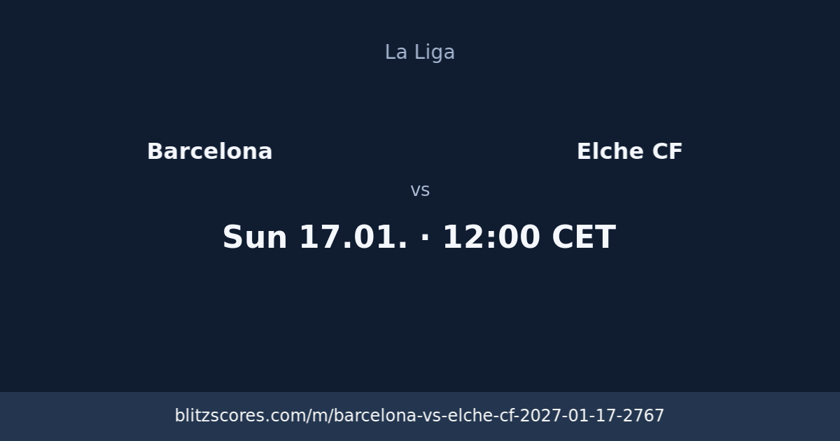 Barcelona vs Elche CF score card