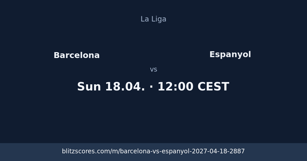 Barcelona vs Espanyol score card