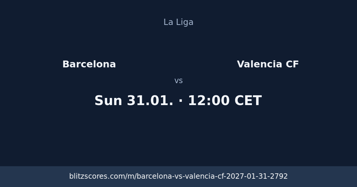 Barcelona vs Valencia CF score card