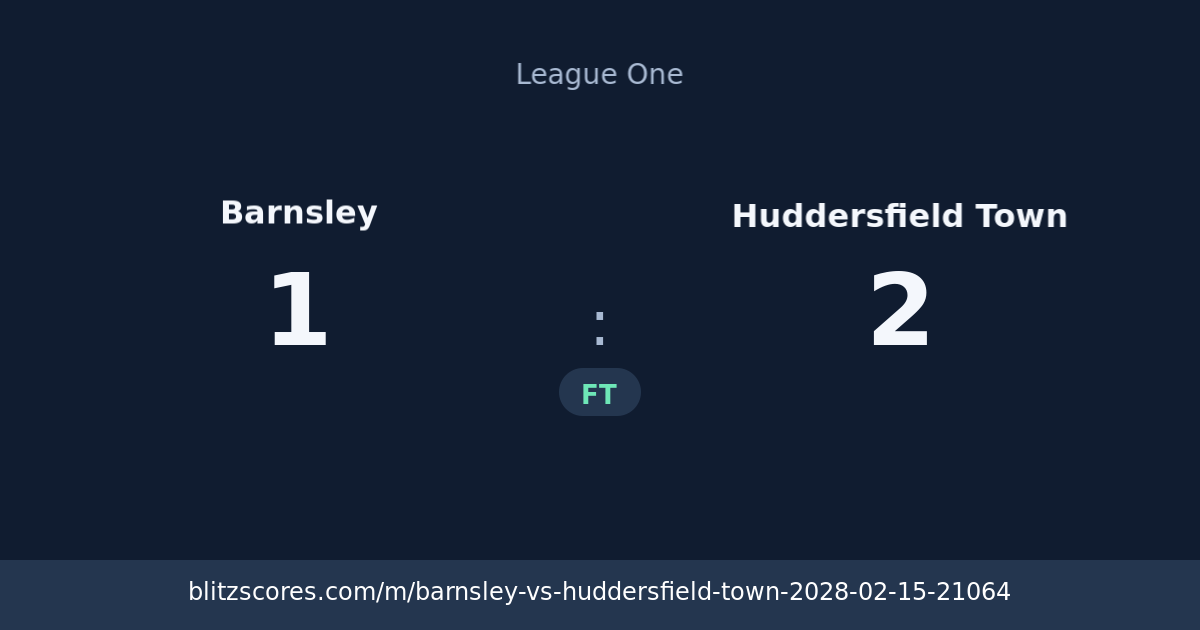 Barnsley vs Huddersfield Town score card