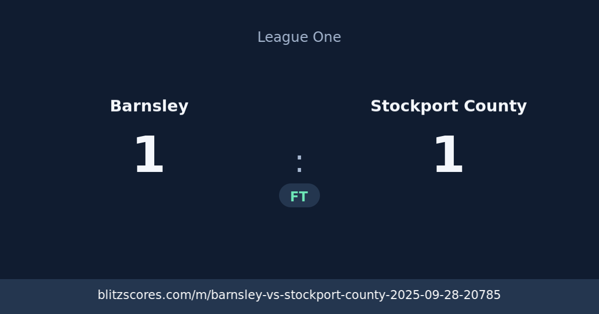 Barnsley vs Stockport County score card