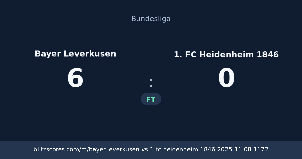 Bayer Leverkusen vs 1. FC Heidenheim 1846 score card